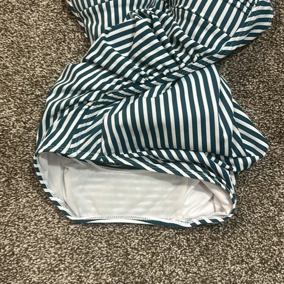 Nip Tuck green Torino stripe Joanne one piece swimsuit 4 - Picture 2 of 5